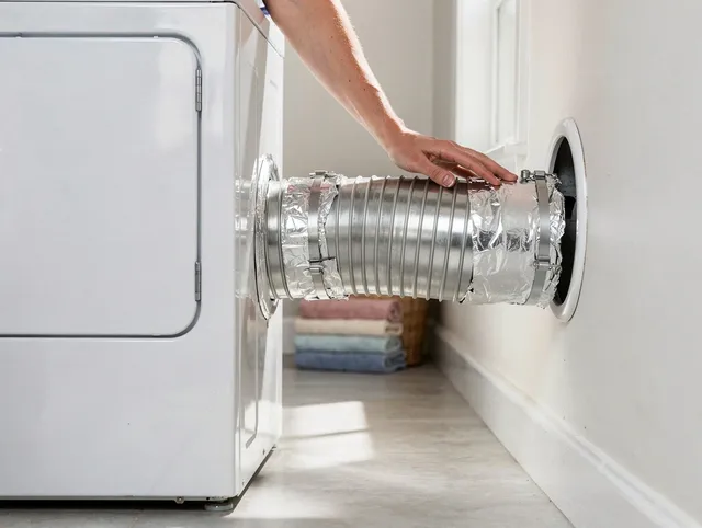 Professional dryer vent hose installation by Swansea Dryer Vent Cleaning in Swansea