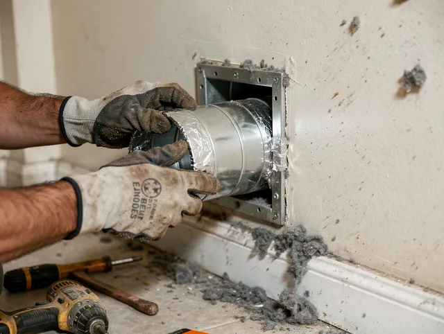 Professional dryer vent repair and installation by Swansea Dryer Vent Cleaning in Swansea