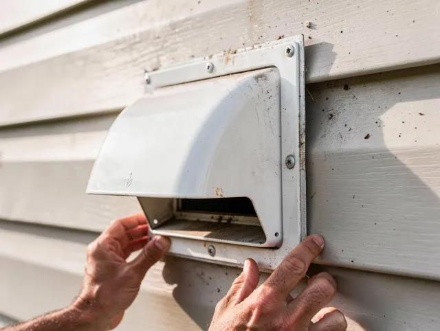 Swansea Dryer Vent Cleaning technician delivering thorough residential dryer vent cleaning service in Swansea